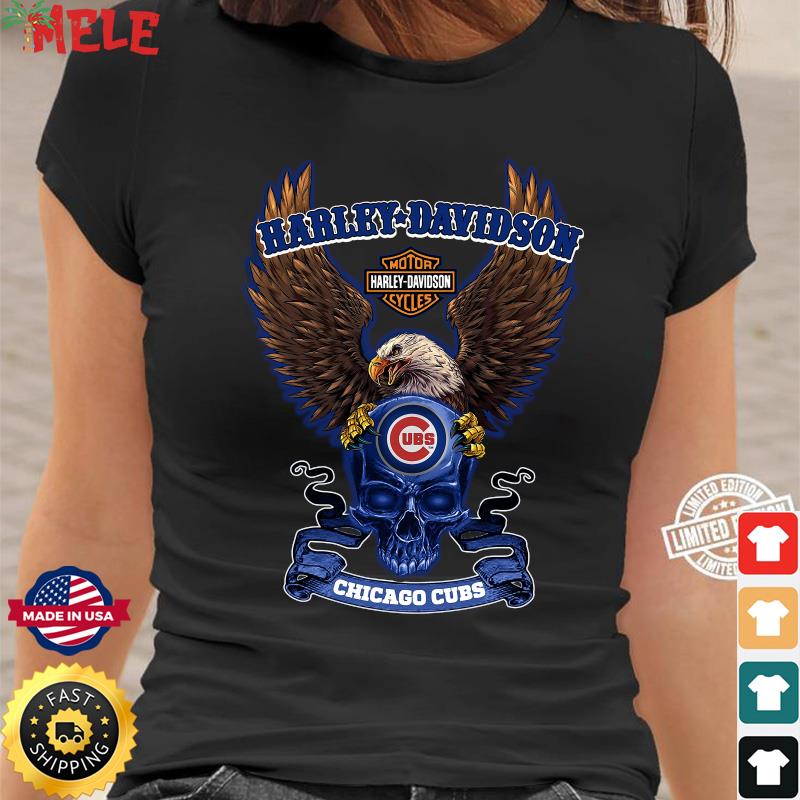 Harley Davidson Motorcycle Eagle Skull Chicago Cubs Shirt, hoodie, sweater,  long sleeve and tank top