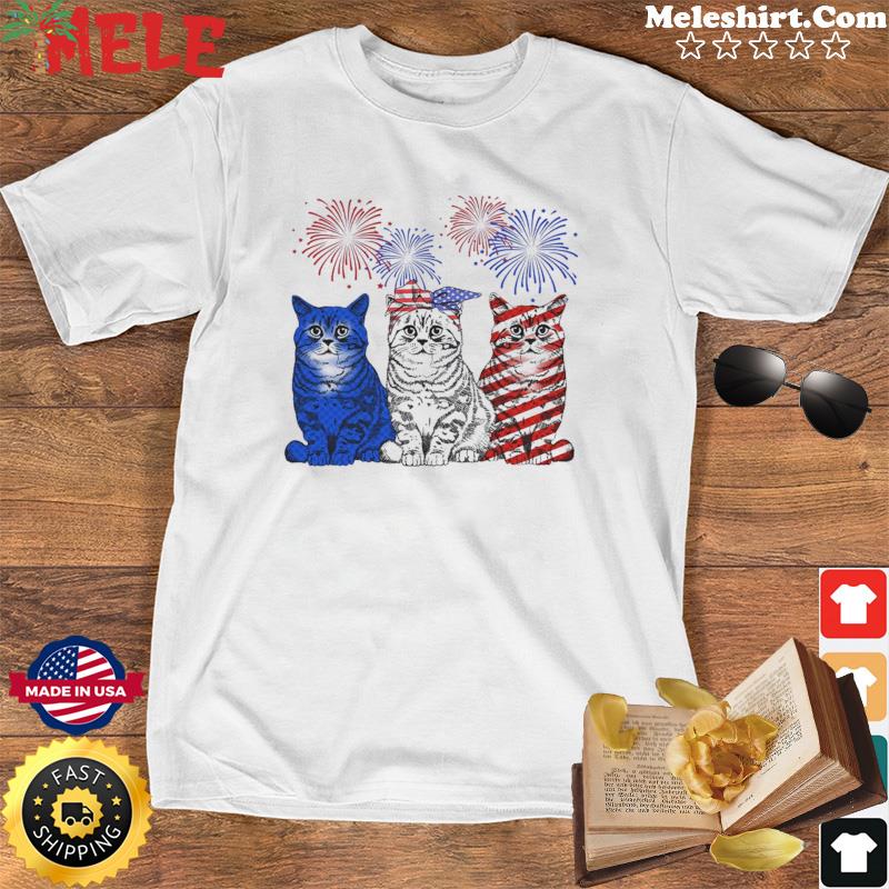 Red, White & Blue Cat T-Shirt - Made in USA