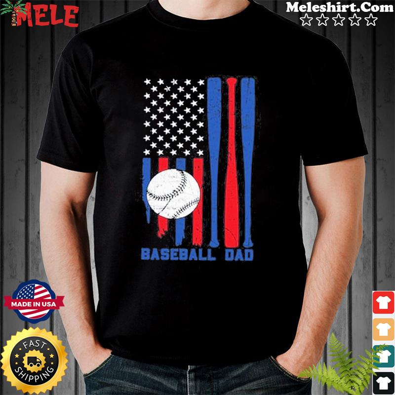 Best Dad Coach Ever Baseball Patriotic For Fathers Day Shirt