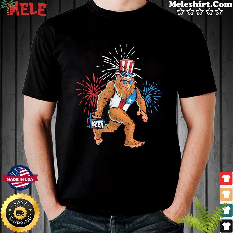 Bigfoot Beer Independence Day 4th Of July American Flag Shirt