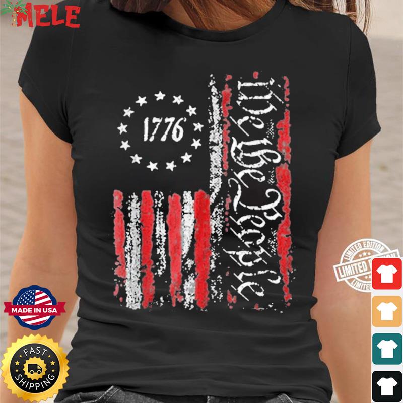 US Flag shirts Vintage USA Flag 1776 We the people Flag Shirt womens 4th of July shirt