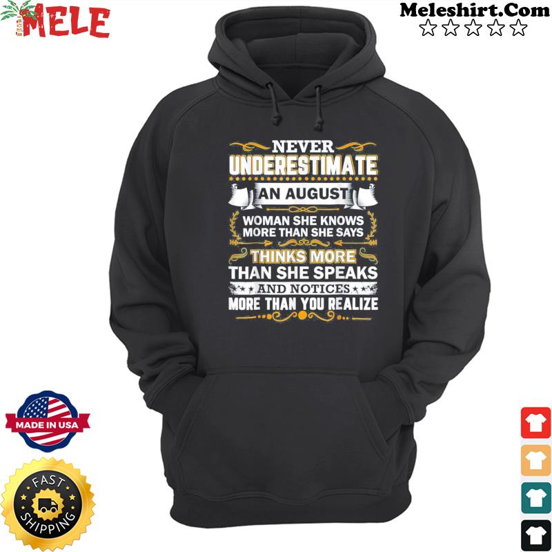 Never Underestimate An August T-Shirt Hoodie