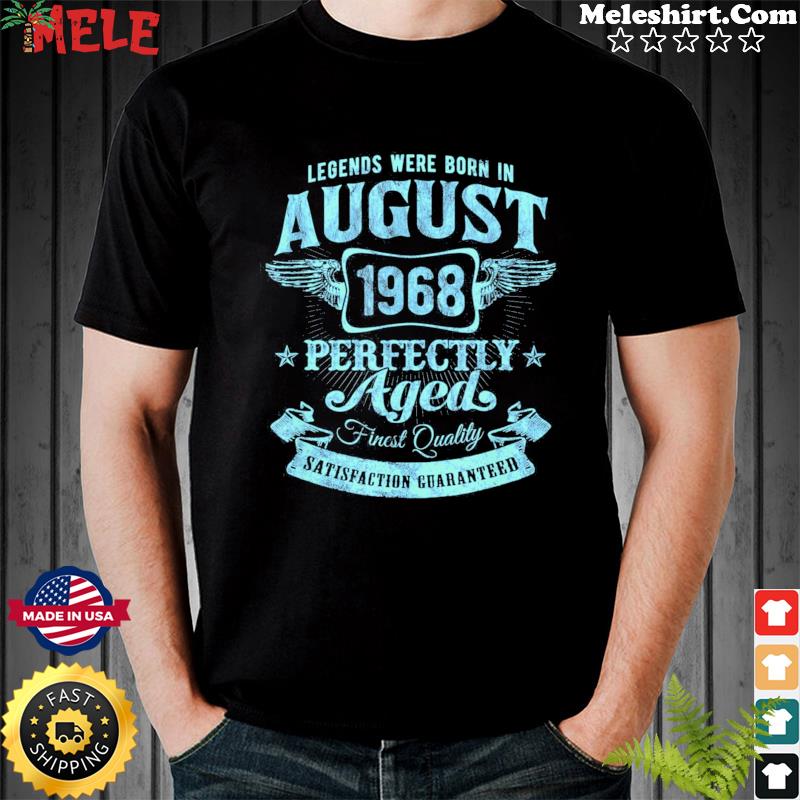 Vintage Faded Born In August 1968 53rd Birthday T-Shirt